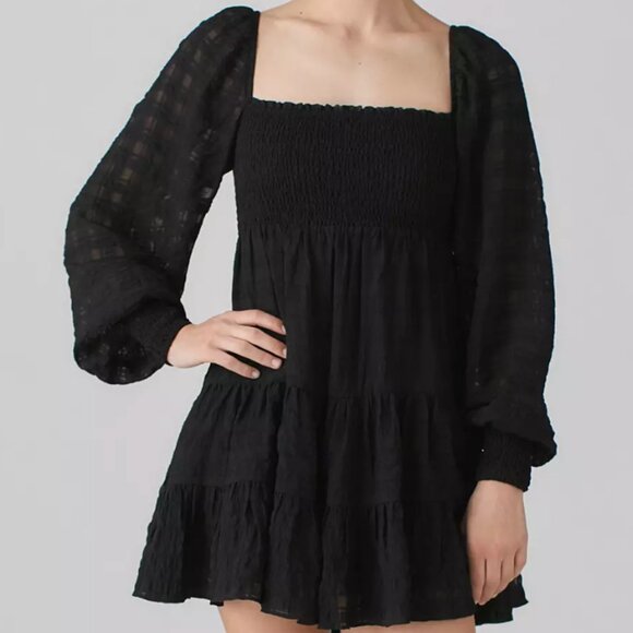 River Smocked Long Sleeve Mini Dress - Picture 3 of 8